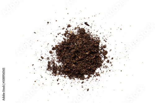 dirty earth or soil on white background natural