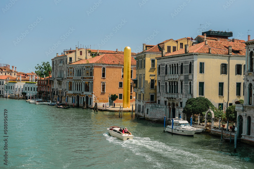 Fototapeta premium Photos of a trip through different European cities, from a tourist's point of view. In the photos you can see famous streets and places in Venice, Madrid, Amsterdam, Florence, Prague, Munich, Berlin, 