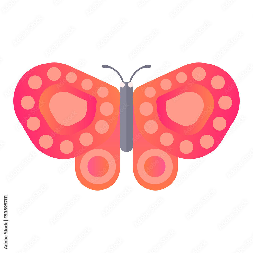 Cartoon insect pink butterfly vector isolated object illustration Cartoon insect pink butterfly vector isolated object illustration