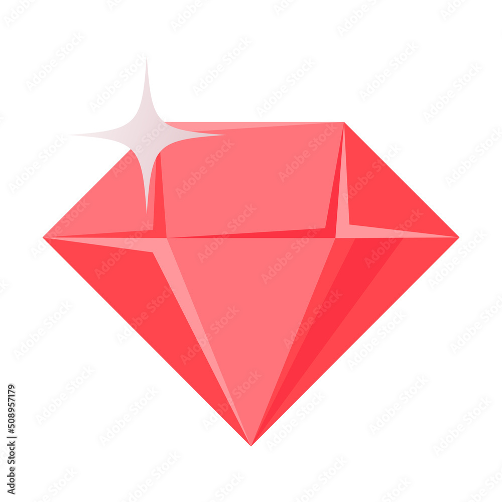 Cartoon red diamond vector isolated object illustration Cartoon red diamond vector isolated object illustration