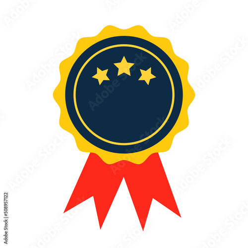 Cartoon batch certificate ribbon vector isolated object illustration photo