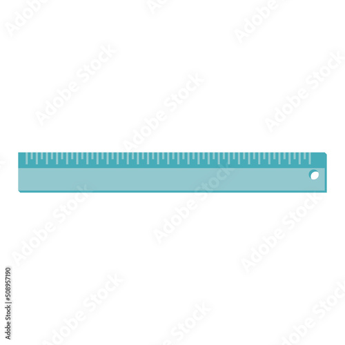 Cartoon blue ruler vector isolated object illustration