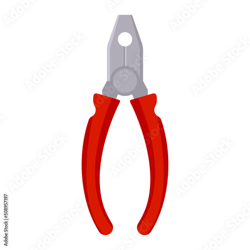 Cartoon iron metal plier vector isolated object illustration