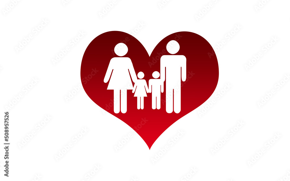 red heart and family, a symbol of love and family red heart and family, a symbol of love and family