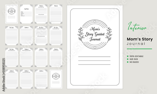 Mom's Story Guided Journal kdp interior Template design