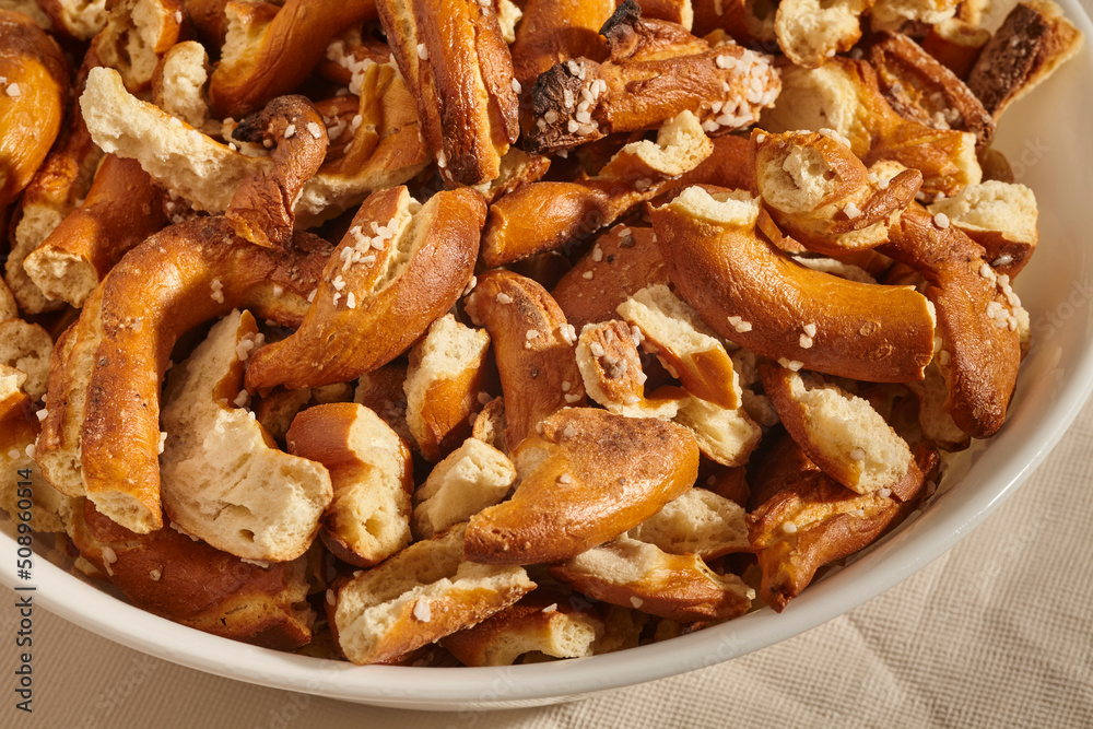 broken pieces of Pennsylvania Dutch handmade hard pretzels. The smaller pieces are considered better for small children broken pieces of Pennsylvania Dutch handmade hard pretzels. The smaller pieces are considered better for small children