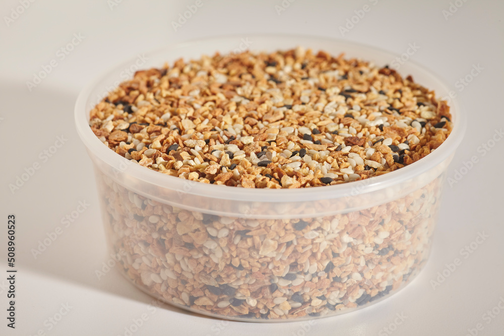 Everything seasoning in a plastic container Everything seasoning in a plastic container