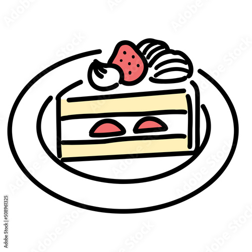 いちごのショートケーキのイラスト