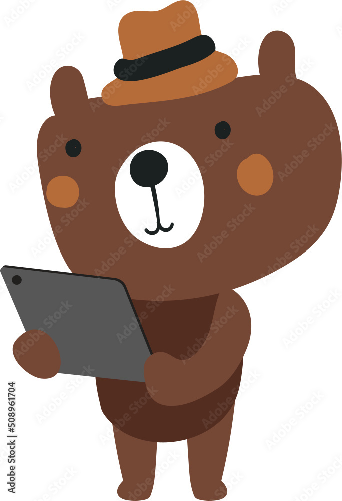 Cute Bear character design presenting concept Cute Bear character design presenting concept