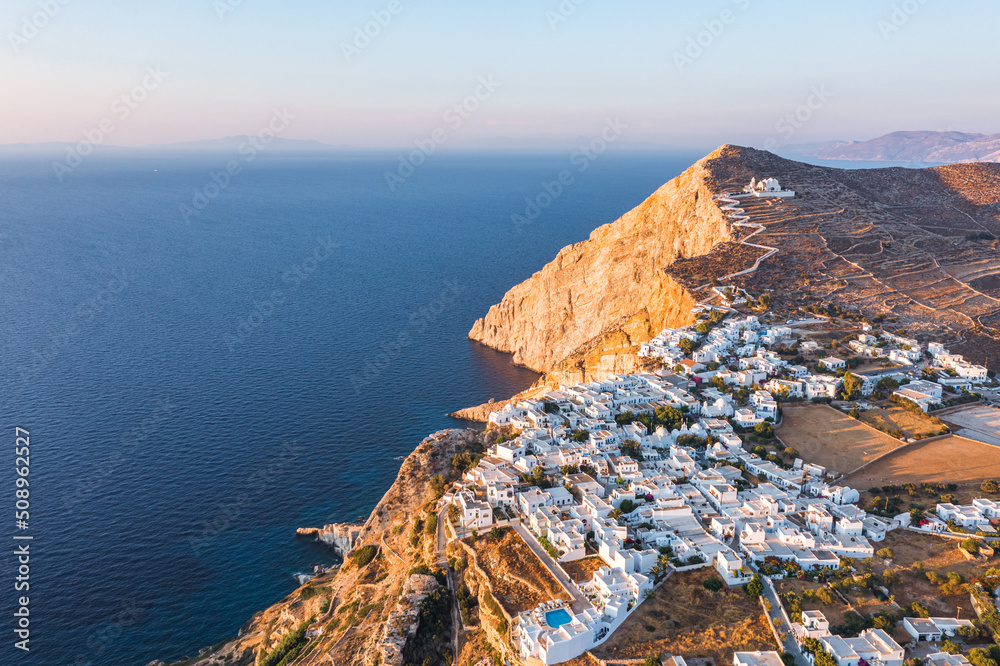 Folegandros Island, Cyclades, Greece. Aerial view
