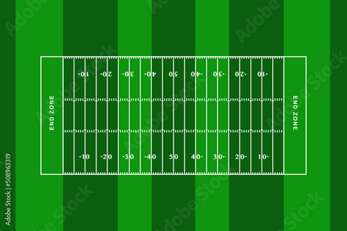 American football field layout dimensions vector illustration