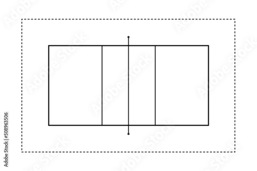 Volleyball court field outline style Vector illustrationVolleyball court field outline style Vector illustration