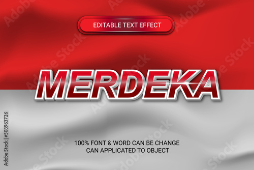 indonesia merdeka editable text effect photo