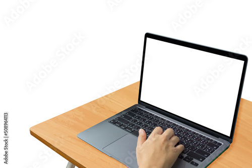 Image of woman's hands typing on keyboard to check email and investment reports. Selective focus.