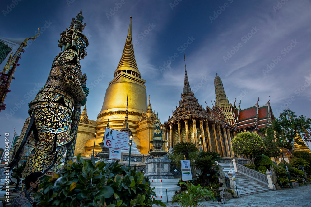 The Temple of Emerald Buddha in The Royal Grand Palace, Bangkok, Thailand.