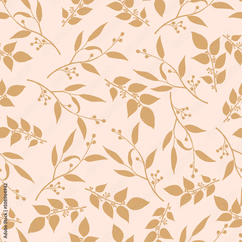 Beautiful wild flowers and leaves pattern design. Good for prints, wrapping, textile, and fabric. Hand-drawn background. Botanic Tile. Surface pattern design.