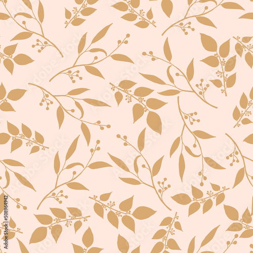 Beautiful wild flowers and leaves pattern design. Good for prints  wrapping  textile  and fabric. Hand-drawn background. Botanic Tile. Surface pattern design.