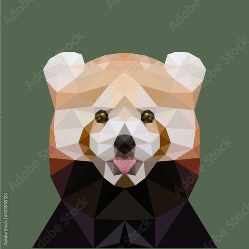 Bear in low-poly style, geometric drawing in a triangular style vector illustration, 3d art, 3 dimensional animal. Nature, zoo, fauna, muzzle