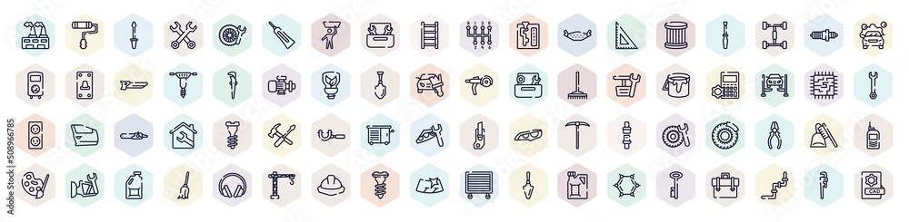 engineering outline icons set. thin line icons such as wastes, garage screwdriver, nuts and bolts, null, adjustable spanner, mathematics, micrometer, dustpan and brush, windshield icon. engineering outline icons set. thin line icons such as wastes, garage screwdriver, nuts and bolts, null, adjustable spanner, mathematics, micrometer, dustpan and brush, windshield icon.