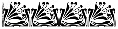 Ornament in modern style. Birds are depicted at the base of the ornament. For printing, stencil cutting. Transferring a pattern to various surfaces. Editable vector file, color replacement.