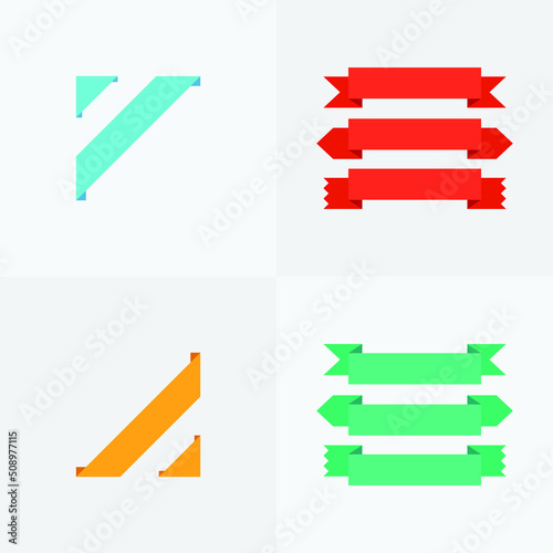 Ribbonn vector graphic illustration icon set