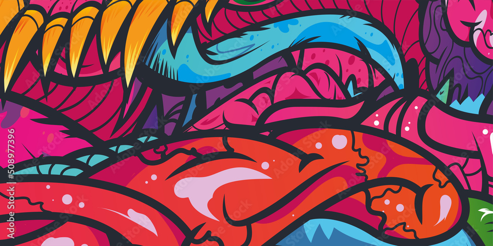 Vector Abstract colorful design graffitti texture