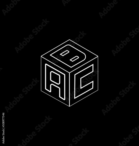 cube letter logo design, Font letter logo design.