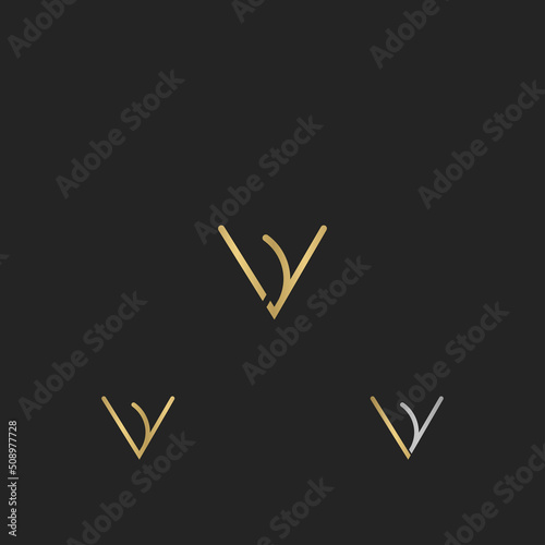 Alphabet Initials logo VY, YV, V and Y photo