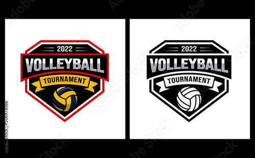 volleyball championship logo template volleyball club logo design with emblem style