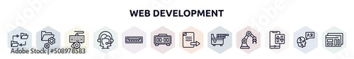 web development outline icons set. thin line icons such as data synchronization, folder management, keylogger, assistant, usb port, digital clock, export file, electric fryer, mobile data