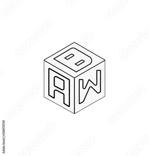cube letter logo design, Font letter logo design.