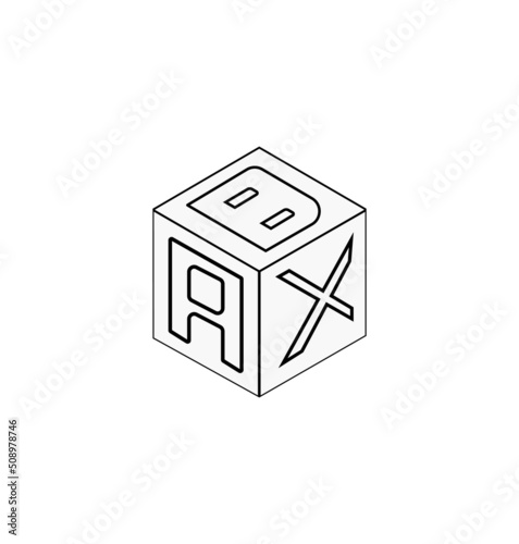 cube letter logo design, Font letter logo design.