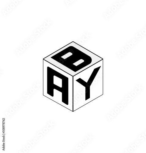 cube letter logo design, Font letter logo design.