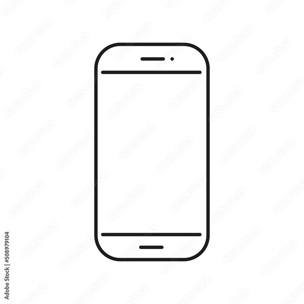 Mobile phone line icon, phone editable stroke outline icon, high quality vector symbol for mobile app. Mobile phone line icon, phone editable stroke outline icon, high quality vector symbol for mobile app.