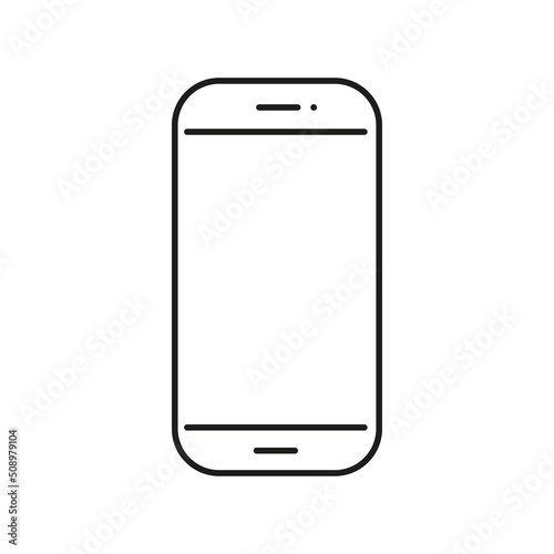 Mobile phone line icon, phone editable stroke outline icon, high quality vector symbol for mobile app.