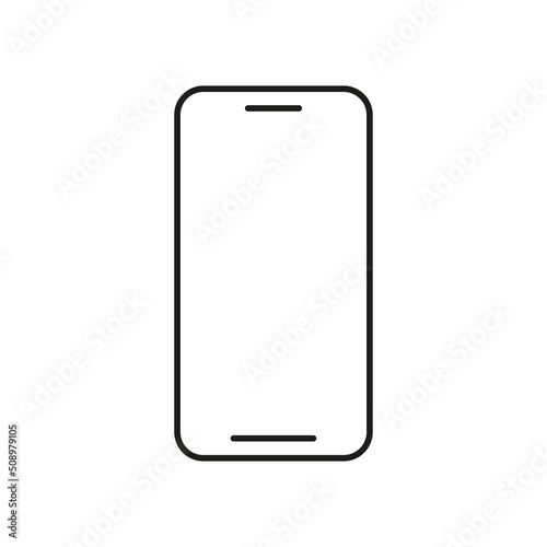 Mobile phone line icon, phone editable stroke outline icon, high quality vector symbol for mobile app.