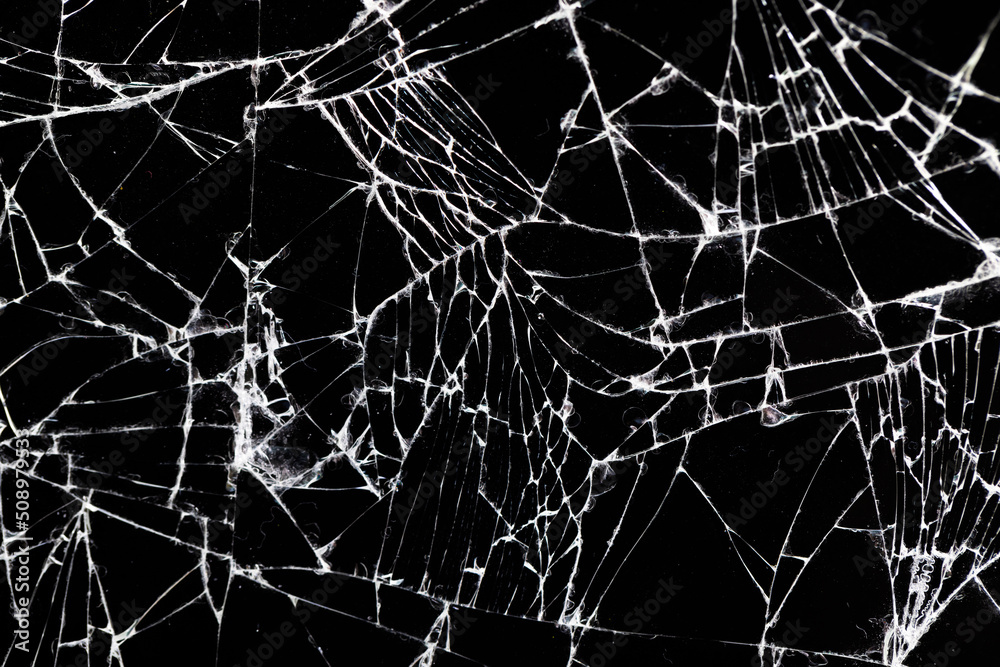 old dirty glass with a lot of cracks