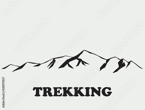 Simplicity mountain freehand drawing flat design.