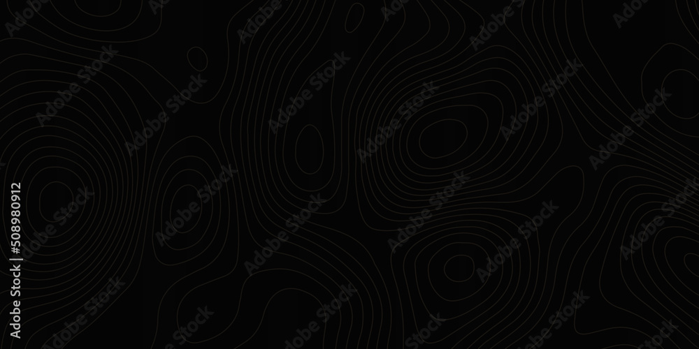 The stylized height of the topographic map contour in lines black colors, Vector minimal illustration. Liquid shapes. Outline cartography landscape. Modern poster design, Trendy cover with wavy black.