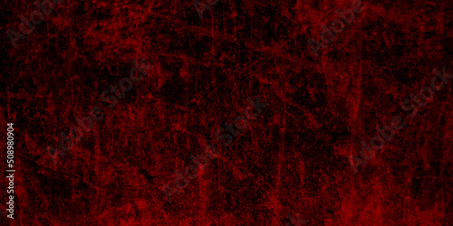 Dark background grunge texture design with distressed dark red rust pattern, Scary red wall for background. red wall scratches, Red stained grungy background or texture.