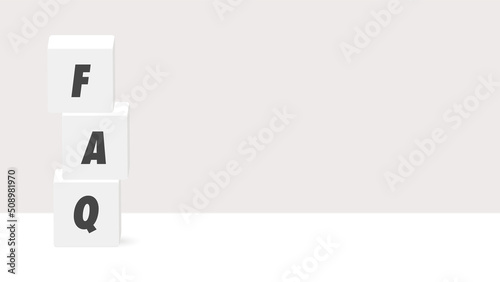 FAQの文字が入ったブロックのイラスト - シンプルでおしゃれなよくある質問のイメージ素材
