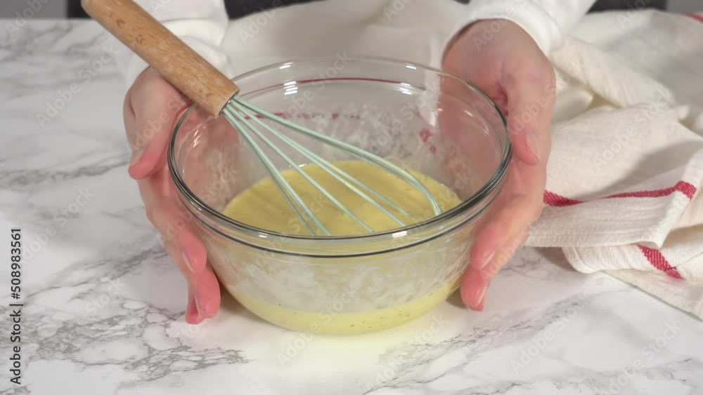 Step by step. Filling silicone muffin pan with ingredients to bake bacon and cheese egg muffin. Step by step. Filling silicone muffin pan with ingredients to bake bacon and cheese egg muffin.