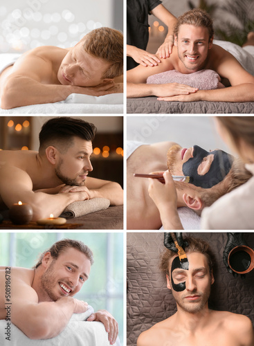 Collage with handsome men r...