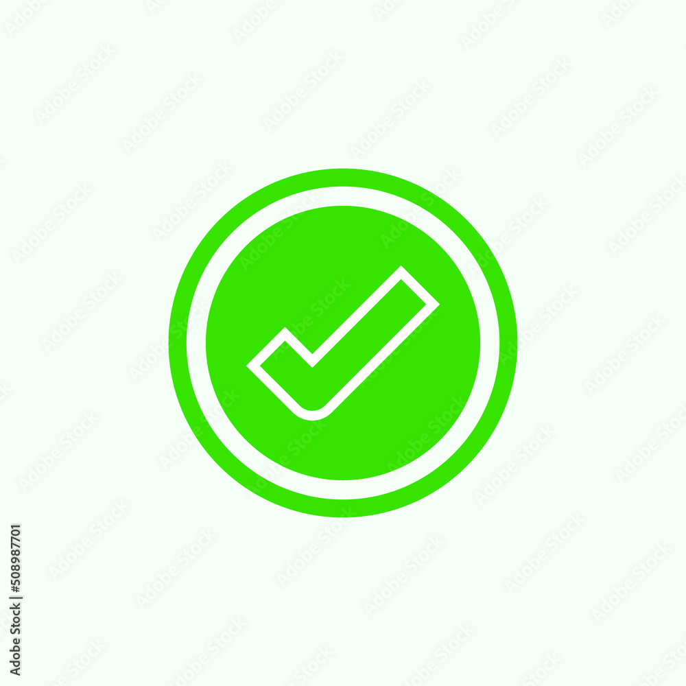 Check mark green line icons. Vector illustration. - Vector Check mark green line icons. Vector illustration. - Vector