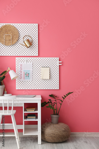 Interior of room with pegbo...
