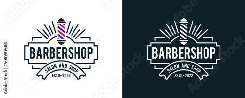 Barbershop logo design. Man, Mustache, Salon and Barber shop logo concept