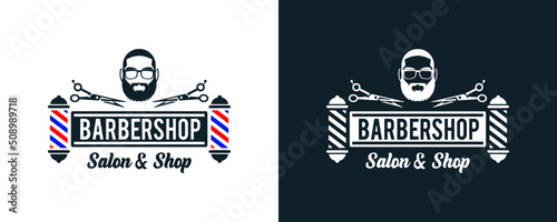 Barber shop badges. Barbers hand lettering. Design elements collection for logo, labels, emblems