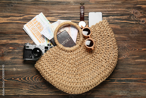 Bag with guide's belongings...