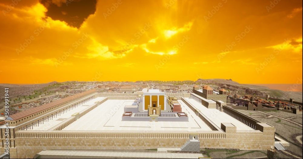 Naklejka premium Herods temple from above