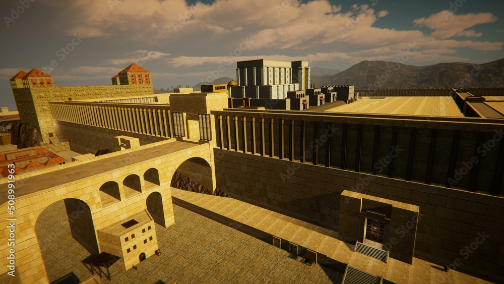 Obraz premium wilson's arch in second century jerusalem